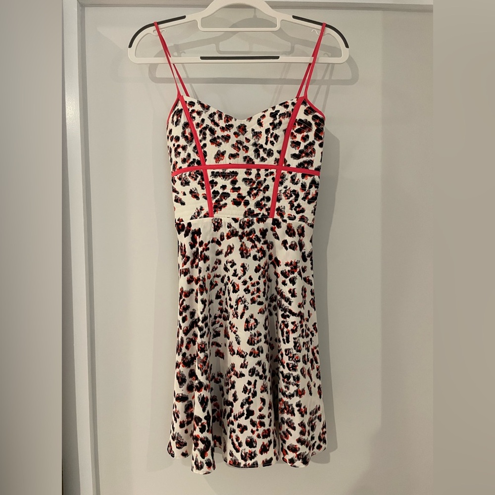 Parker Coral and Black Floral Dress size S